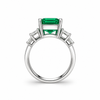 Atelier Gemstone 7.21 Carat Emerald Cut Lab Grown Green Sapphire Ring in 925 Sterling Silver