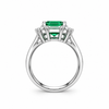 Atelier Gemstone 2.19 Carat Square Cut Lab Grown Green Sapphire Halo Ring in 925 Sterling Silver