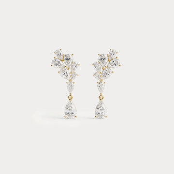 Liora Muse 5.44 CTW Leaf Cluster Lab-Grown Diamond Drop Earrings