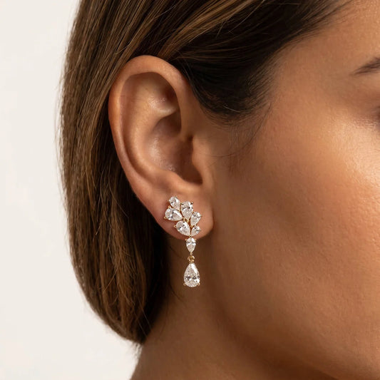 Liora Muse 5.44 CTW Leaf Cluster Lab-Grown Diamond Drop Earrings
