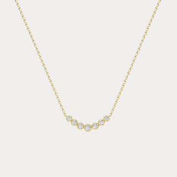 Liora Muse Seven-Stone Bezel-Set Lab-Grown Diamond Bar Necklace in 9K Solid Gold