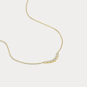 Liora Muse Seven-Stone Bezel-Set Lab-Grown Diamond Bar Necklace in 9K Gold