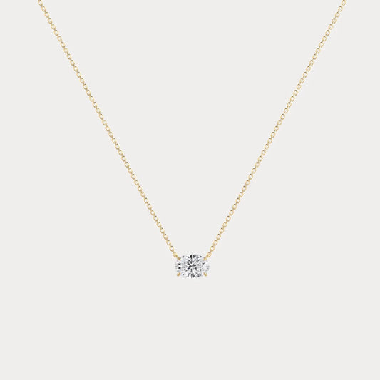 Liora Muse Oval Lab-Grown Diamond Solitaire Pendant Necklace
