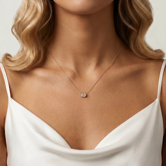 Liora Muse Oval Lab-Grown Diamond Solitaire Pendant Necklace