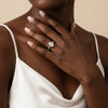 Liora Muse 1ct Oval Lab Diamond Engagement Ring with Marquise and Round Accent Diamonds