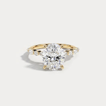 Liora Muse Oval | Lab Diamond Engagement Ring with Marquise and Round Accent Diamonds