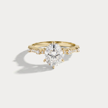 Liora Muse 1ct Oval Lab Diamond Scalloped Pavé Engagement Ring