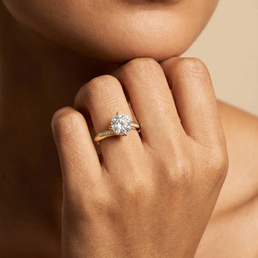 Liora Muse Round cut Lab Diamond Twisted Engagement Ring