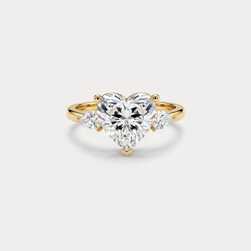 Liora Muse Heart | Lab Diamond Engagement Ring with Pear Accents
