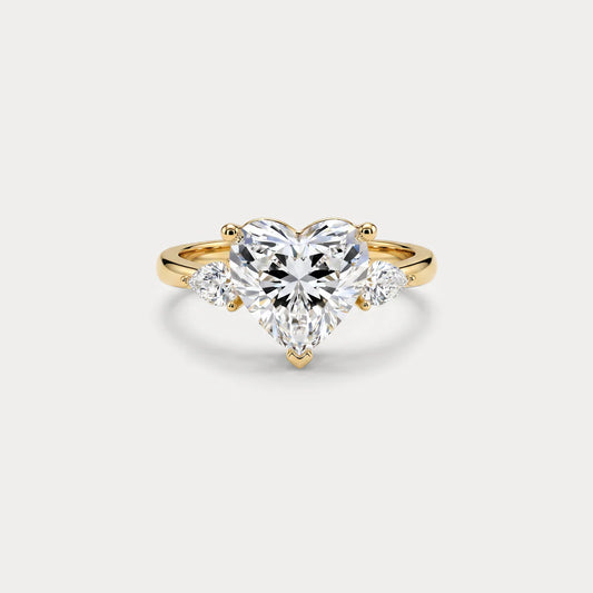 Liora Muse Heart | Lab Diamond Engagement Ring with Pear Accents