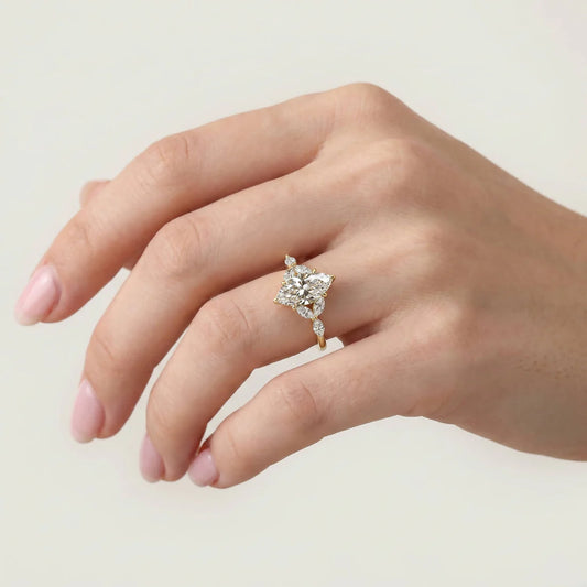 Liora Muse Marquise | Lab-Grown Diamond Engagement Ring with Petal Accents