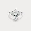 Liora Muse 1ct Marquise Lab Diamond Engagement Ring with Floral Diamond Cluster Accents
