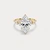 Liora Muse 1ct Marquise Lab Diamond Engagement Ring with Floral Diamond Cluster Accents