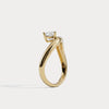 Liora Muse 0.75 CT Prong Pear Lab Grown Diamond Wave Ring in Sterling Silver