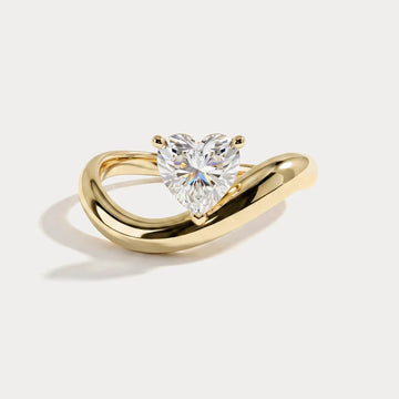 Liora Muse Heart Lab Diamond Infinity Twist Solitaire Engagement Ring