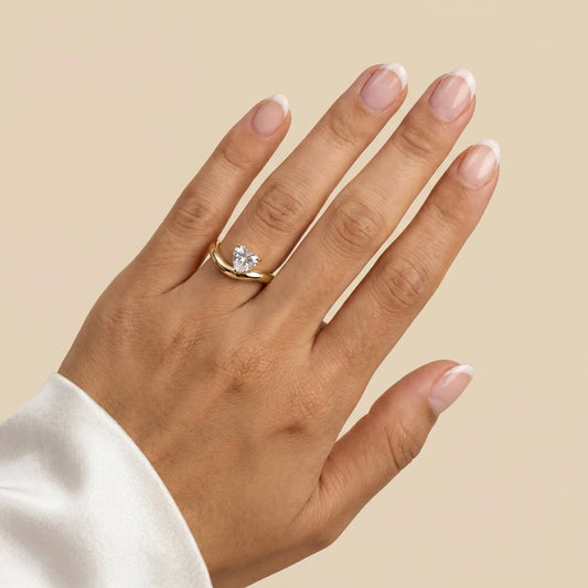 Liora Muse Heart Lab Diamond Infinity Twist Solitaire Engagement Ring