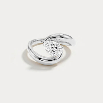 Liora Muse Modern Pear Cut 1CT Lab Diamond Bypass Engagement Ring