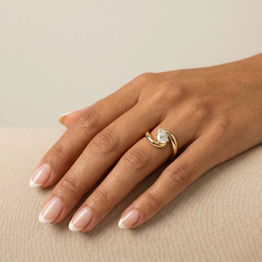 Liora Muse Modern Pear Cut | Lab Diamond Bypass Engagement Ring