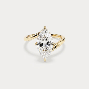 Liora Muse Marquise | Solitaire Lab Diamond Twisted Band Engagement Ring