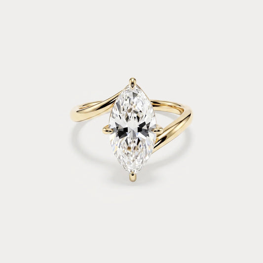 Liora Muse Marquise | Solitaire Lab Diamond Twisted Band Engagement Ring