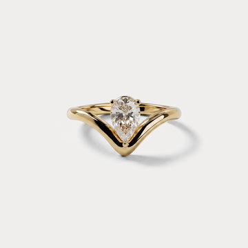Liora Muse Pear-Cut | Lab-Grown Diamond Chevron Solitaire Engagement Ring