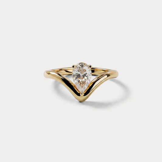 Liora Muse Pear-Cut | Lab-Grown Diamond Chevron Solitaire Engagement Ring