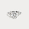 Liora Muse Oval Lab Diamond Floral Vine Accent Pavé Engagement Ring in 9K Solid Gold