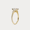 Liora Muse Oval Lab Diamond Floral Vine Accent Pavé Engagement Ring in 9K Solid Gold
