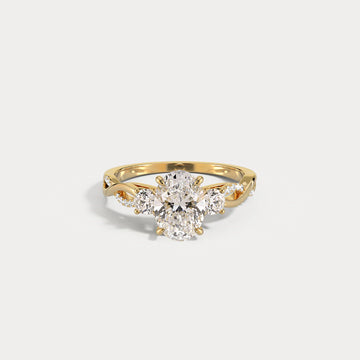 Liora Muse Oval 2CT Lab-Grown Diamond Twisted Engagement Ring with Side Accents