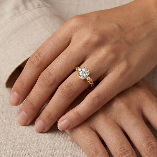 Liora Muse Oval 2CT Lab-Grown Diamond Twisted Engagement Ring with Side Accents