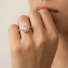Liora Muse 1ct Oval Lab Diamond Scalloped Halo Pavé Engagement Ring
