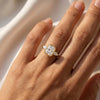 Liora Muse Radiant Bezel Set | Lab Diamond Three-Stone Engagement Ring with Pear Side Stones