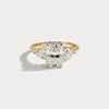 Liora Muse 1ct Radiant Lab-Grown Diamond Engagement Ring with Leaf-Inspired Pear Accents