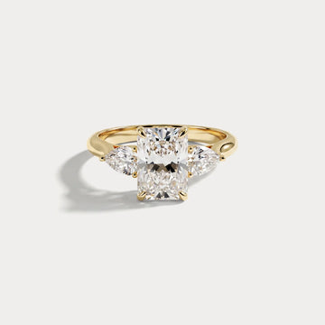 Liora Muse 1ct Radiant Lab-Grown Diamond Engagement Ring with Leaf-Inspired Pear Accents