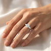 Liora Muse Oval Lab Diamond 2CT Three-Stone Engagement Ring with Pear Side Stones