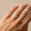 Liora Muse Oval Lab Diamond 2CT Three-Stone Engagement Ring with Pear Side Stones