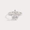 Liora Muse 1ct Pear Lab Diamond Hidden Halo Half Pavé Engagement Ring