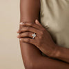 Liora Muse 1ct Pear Lab Diamond Hidden Halo Half Pavé Engagement Ring