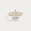 Liora Muse 1ct Pear Lab Diamond Hidden Halo Half Pavé Engagement Ring