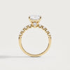 Liora Muse 1ct Pear Lab Diamond Hidden Halo Half Pavé Engagement Ring
