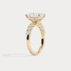 Liora Muse 1ct Pear Lab Diamond Hidden Halo Half Pavé Engagement Ring
