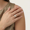 Liora Muse 1ct Pear Lab Diamond Hidden Halo Half Pavé Engagement Ring