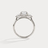 Liora Muse 1ct Radiant Cut Lab Diamond Twisted Three Stone Engagement Ring