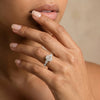 Liora Muse 1ct Radiant Cut Lab Diamond Twisted Three Stone Engagement Ring