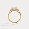 Liora Muse 1ct Radiant Cut Lab Diamond Twisted Three Stone Engagement Ring