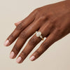 Liora Muse 1ct Radiant Cut Lab Diamond Twisted Three Stone Engagement Ring