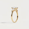Liora Muse 1ct Elongated Cushion Lab Diamond Three-Stone Engagement Ring with Tapered Baguette Accents