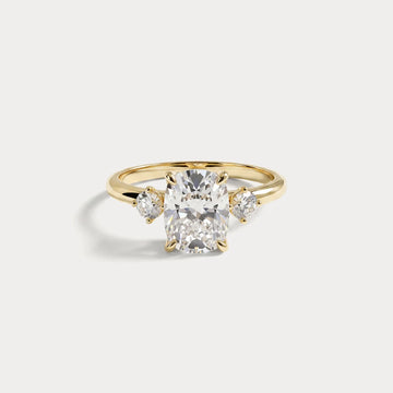 Liora Muse 1ct Elongated Cushion Lab Diamond Three-Stone Engagement Ring