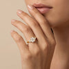 Liora Muse 1ct Elongated Cushion Lab Diamond Three-Stone Engagement Ring