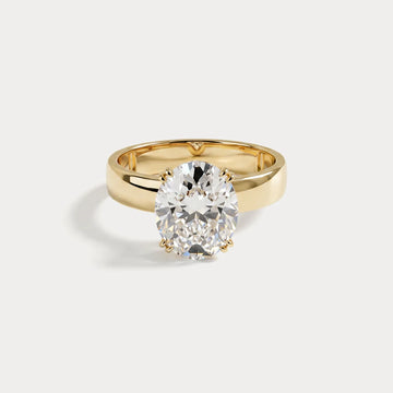 Liora Muse 1ct Oval Cut Lab-Grown Diamond Solitaire Cigar Band Engagement Ring